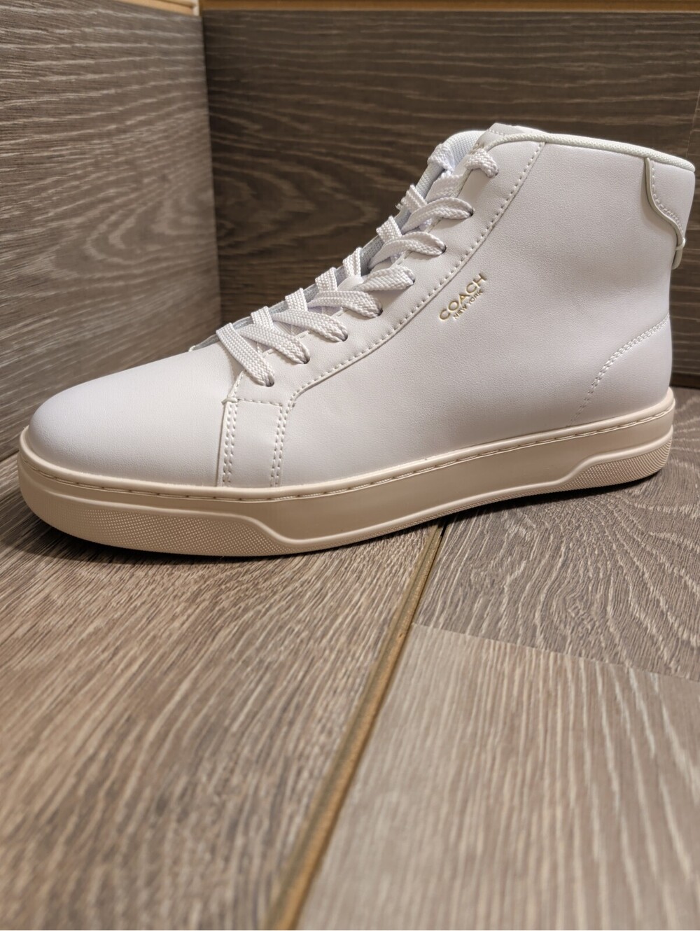 Coach Mens High Line Leather Sneaker Optic White SZ 10D NIB